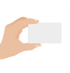 Hand Holding White Card Isolated On White