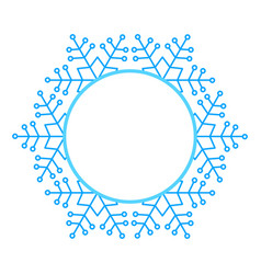 Round Blue Christmas Winter Frame Made