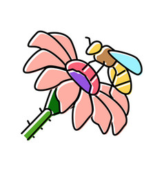 Bee Spring Flower Color Icon