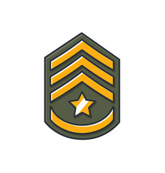 Colored Thin Icon Of Army Sergeant Rank