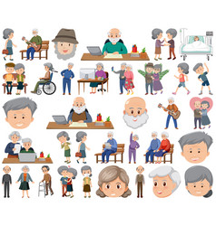 Collection Of Elderly People Icons