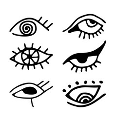 Magic Evil Eye Boho Design Outline Eyes Symbols