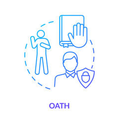 Oath Blue Concept Icon Affirmation In Court