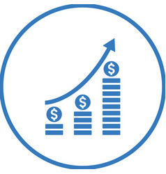 Funds Growth Mutual Icon Blue Color Design