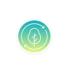 Reforestation Icon With A Tree Linear Design