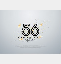 56th Anniversary With Flat Line Numbers