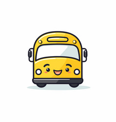 Cute School Bus Character Isolated On White