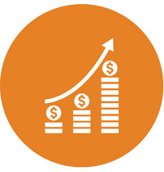 Funds Growth Mutual Icon Orange Color Eps