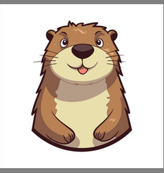 Groundhog Cute Funny Cartoon Kawaii Clipart