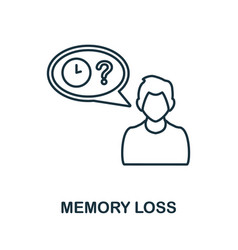 Memory Loss Icon Line Element From Psychotherapy