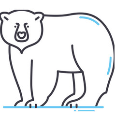 Polar Bear Line Icon Outline Symbol