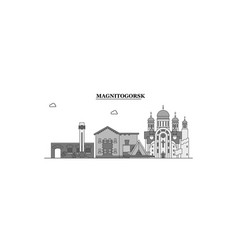 Russia Magnitogorsk City Skyline Isolated