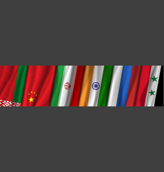 Wavy Flags Of Belarus China Iran India Russia