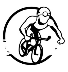 Cyclist On A Race On White Background