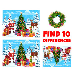 Find Ten Differences Quiz With Christmas Character