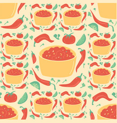 Salsa Sauce Seamless Pattern Mexican Cuisine