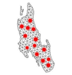 Wire Frame Polygonal Map Zanzibar Island