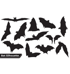 Flying Bat Silhouettes With Wings