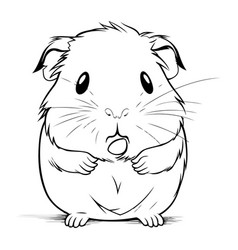 Hamster Black And White Cartoon Eps10