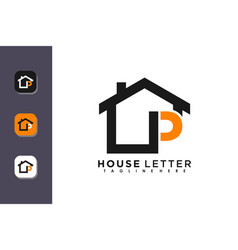 House Logo Design With Letter P Concept