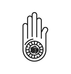 Jainism Religion Symbol Ahimsa Hand Dharmachakra