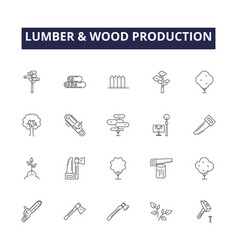 Lumber Wood Production Line Icons