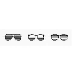 Pixel Glasses With Striped Lenses Set