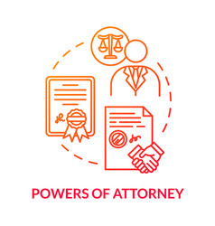 Powers Of Attorney Red Concept Icon Grantor