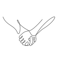 Continuous Line Drawing Of Hands Together Holding