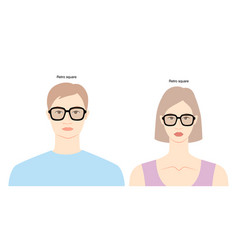 Retro Square Frame Glasses On Women And Men Flat