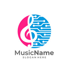 Tech Music Logo Circuit Music Logo Design