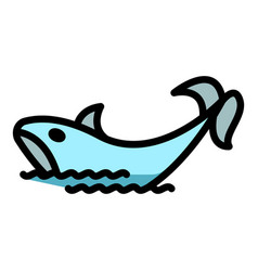 Aquatic Orca Icon Flat