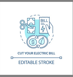 Cut Your Electric Bill Turquoise Concept Icon