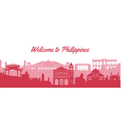 Philippines Famous Landmarks By Silhouette Style