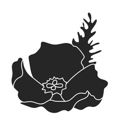 Poppy Flower Black Icon