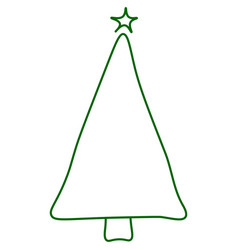 Simple Xmas Tree Hand Drawn Green