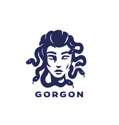 Gorgon Or Medusa Logo Design Woman With Snakes