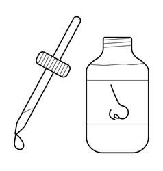 Hand Drawn Image Of A Pipette And A Jar With Nose