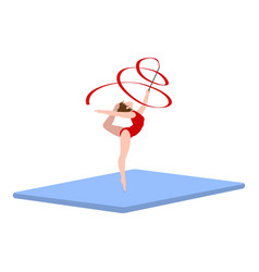 Stick Ribbon Gymnastics Icon Cartoon