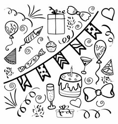 Hand Drawn Doodle Party Background With Air