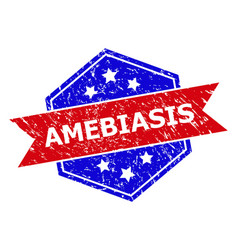 Hexagonal Bicolor Amebiasis Rubber Stamp