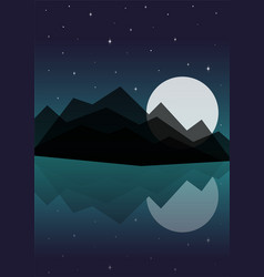 Minimalist Aesthetic Night Mountains Landscape