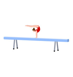 Gymnastic On Balance Bar Icon Cartoon