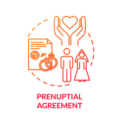 Prenuptial Agreement Red Concept Icon Papers