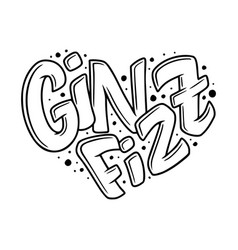 Cocktail Name Lettering In Heart - Gin Fizz Hand