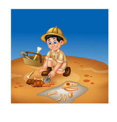 Funny Archaeologist Cartoon