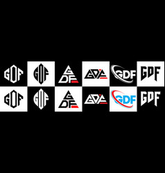 Gdf Letter Logo Design In Six Style Polygon