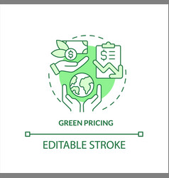 Green Pricing Strategy Concept Icon