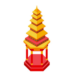 Pagoda Building Icon Isometric Asian