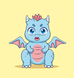 Cute Blue Dragon Standing